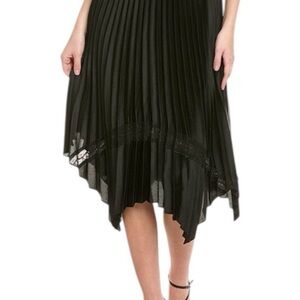 Karl Lagerfeld Black Asymmetrical Pleated Skirt